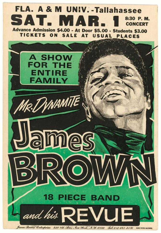 Poster for a 1969 James Brown show at Florida A&M University / National Museum of African American History and Culture