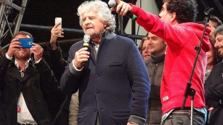 Beppe Grillo, of Italy's Five Star Party; photo by Revol Web from Bologna/ Wikimedia