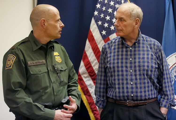 Department of Homeland Security Secretary John Kelly, right, with chief of U.S. Border Patrol Ron Vitiello / Wikimedia
