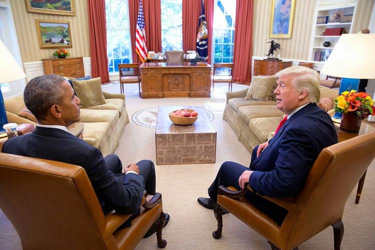 Barack Obama and Donald Trump, shortly after the 2016 election / Wikimedia