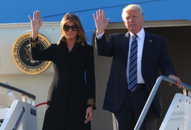 Donald and Melania Trump arrive in Rome / CNS photo
