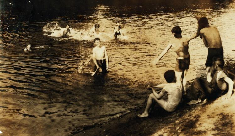Photo by Lewis Hine, The Swimming Hole, Westfield, Massachusetts, 1916