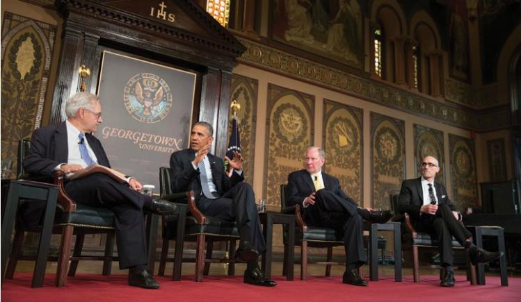 President Obama at the Catholic-Evangelical Leadership Summit on Overcoming Poverty at Georgetown University, May 2015