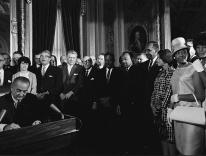 Lyndon Johnson signing the 1965 Voting Rights Act / Wikimedia